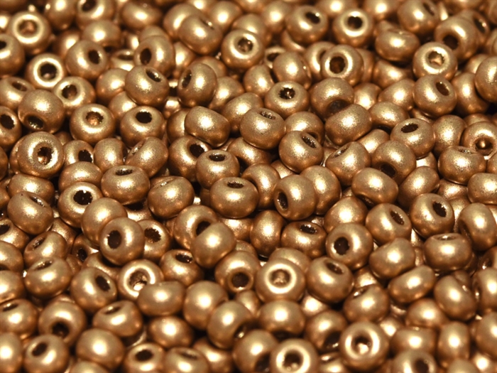 Czech 8/0 Seed Beads - 10 Grams - 8CZ01710 - Pale Bronze Gold